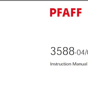 Pfaff 3588-04/020 owners manual PDF digital download