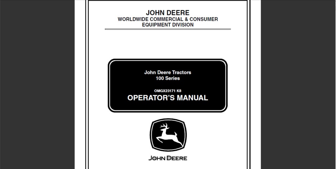 John Deere 100 Series Operators Manual LA105, LA115, LA125, LA135