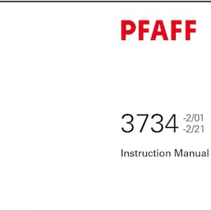 Pfaff 3734 -2/01 and Pfaff 3734 -2/21 owners manual PDF digital download