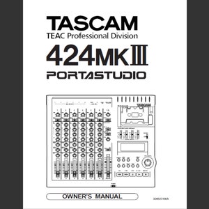 Manual do proprietário do Portastudio Tascam 424 MKIII download digital em PDF