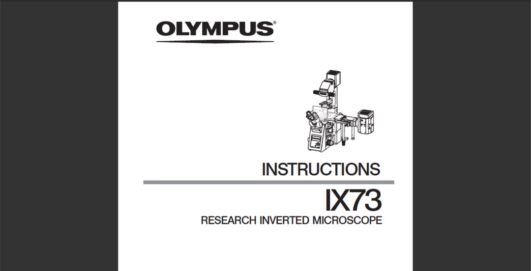 Olympus IX73 Microscope Manual PDF Digital Download Etsy