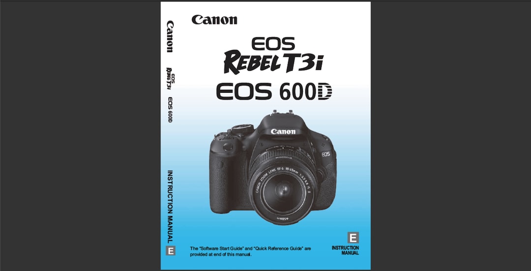 Canon EOS 600D Rebel T3i User Owners Manual PDF Digital Download Etsy