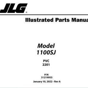 JLG 1100SJ Boom Lift Spare Parts Manual Parts Catalog PdF download
