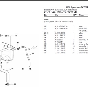 Deutz Fahr 6190 Agrotron Serial Number: WSXAU30200LD50010 Spare Parts Manual Catalog pdf digital download