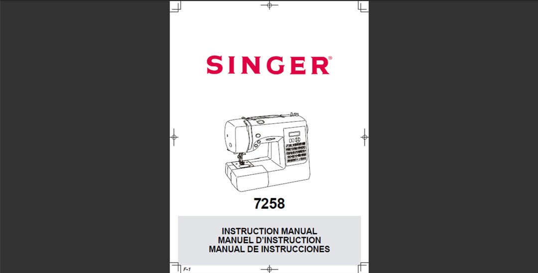 Singer 7258 Owners Manual PDF Digital Download Etsy