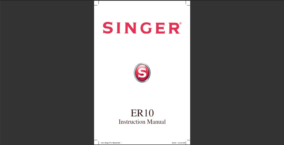 Singer ER10 Owners Manual PDF Digital Download Etsy