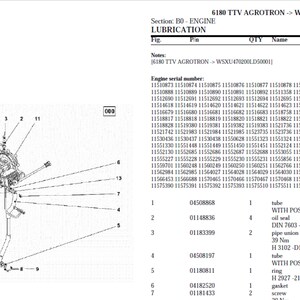 Deutz Fahr 6180 TTV Agrotron Serial Number: WSXU470200LD50001 Spare Parts Manual Catalog pdf digital download