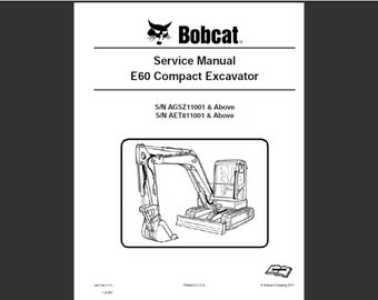 Bobcat E60 Bagger Werkstatt Service Handbuch PDF digitaler Download