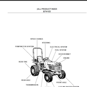 Kubota B7410D tractor spare parts list pdf digital download