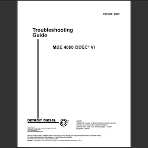 Detroit Diesel MBE 4000 DDEC VI engine Troubleshooting manual pdf digital download