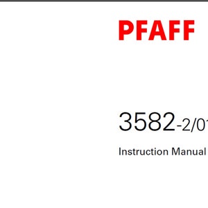 Pfaff 3582-2/01 owners manual PDF digital download