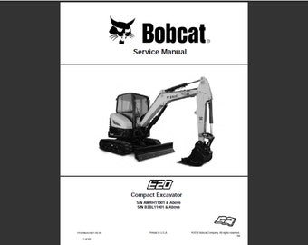 Bobcat E20 Bagger Werkstatt Service Handbuch PDF digitaler Download