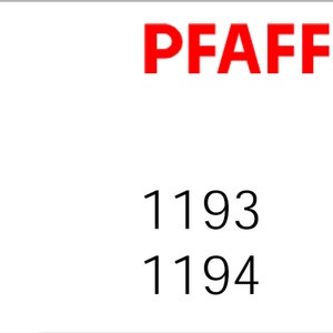 Pfaff 1193 and Pfaff 1194 owners manual PDF digital download