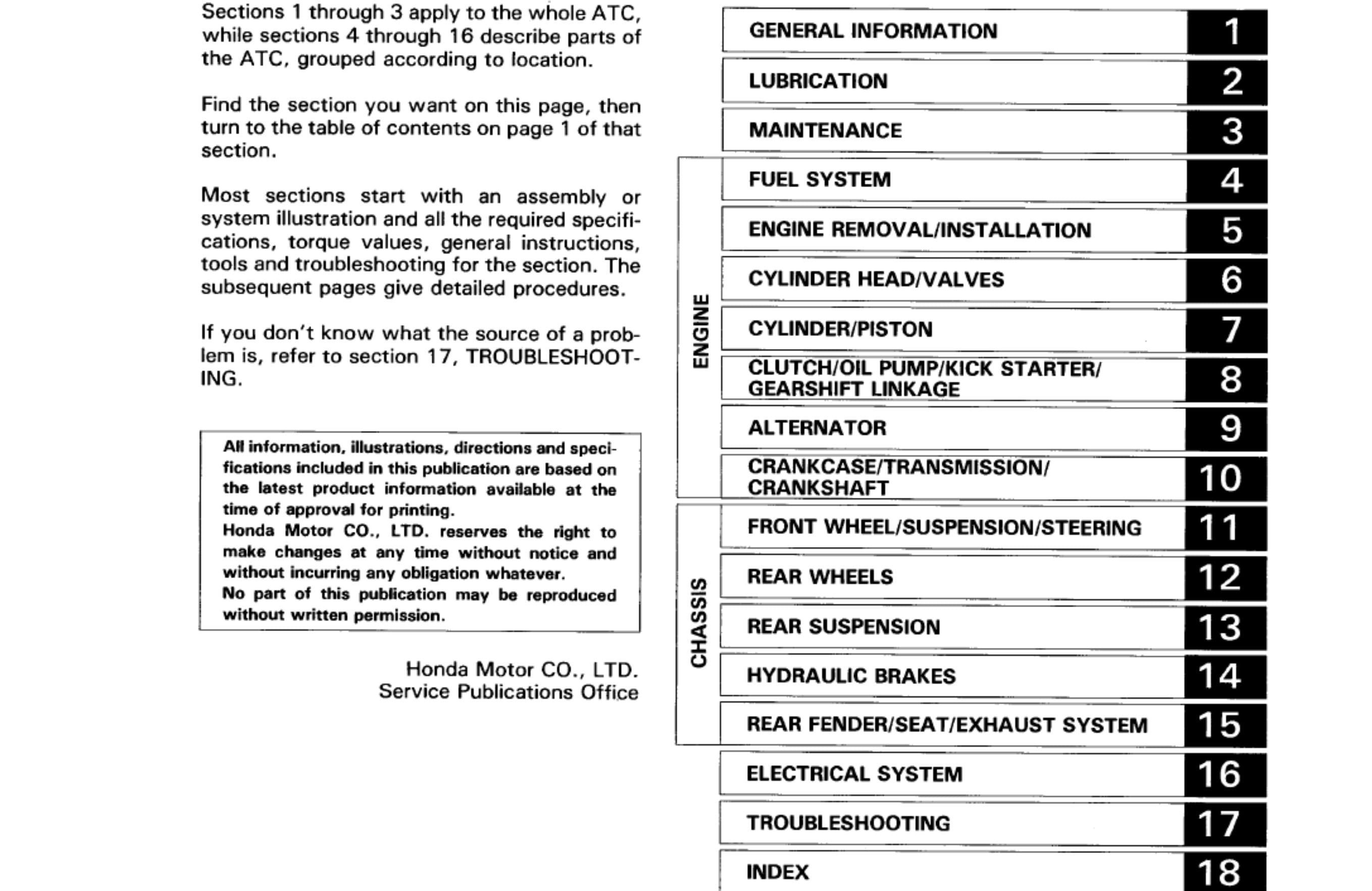 1986 1987 ホンダ ATC 200X 修理工場サービスマニュアル PDF デジタル