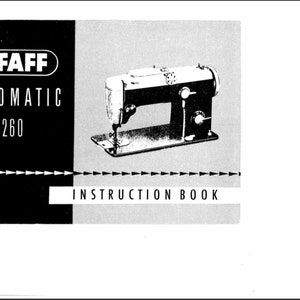 Pfaff Automatic 260 owners manual PDF digital download