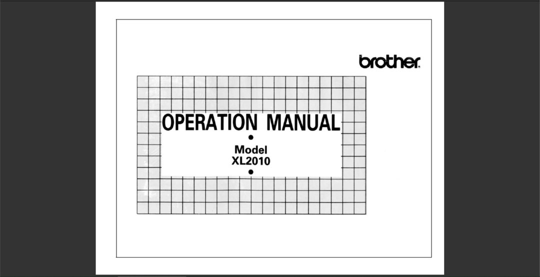 Brother XL 2010 Owners Manual PDF Digital Download Etsy