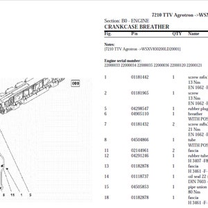 Deutz Fahr 7210 TTV Agrotron Serial Number: WSXV830200LD20010 Spare Parts Manual Catalog pdf digital download