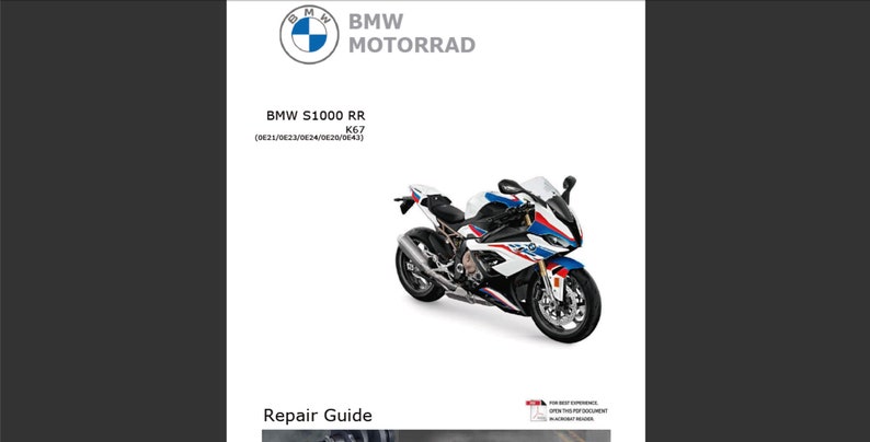 BMW S 1000 RR K67 Workshop Service Manual