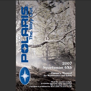2007 Polaris Sportsman 6x6 ATV-onderhoud en gebruikershandleiding pdf