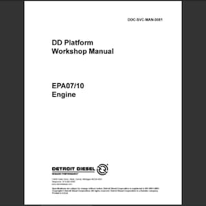Detroit Diesel DD EPA07 and EPA10 engine Service Workshop manual pdf digital download