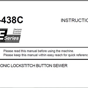 Brother BE-438C owners manual PDF digital download