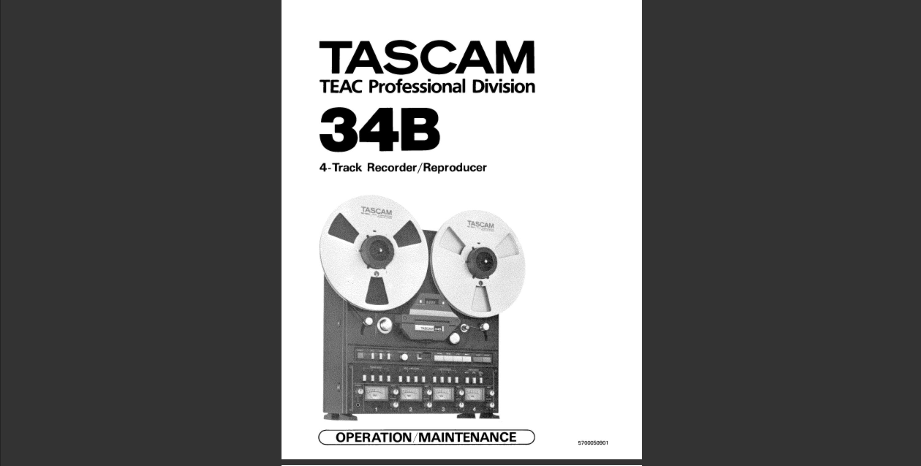 Tascam 34B Manual Track Recorder Owners Manual PDF Digital