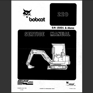Bobcat 220 Excavator Workshop Service Manual PDF digital download