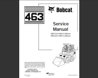 Bobcat 463 Skid Steer Loader Workshop Service Manual PDF digital download 1