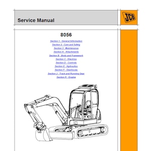 JCB 8056 Excavator Publication 9803/9296-1 Workshop Service Manual pdf digital download