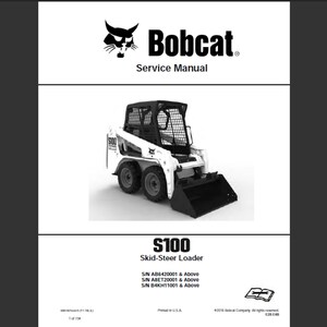 Bobcat S100 Skid Steer Loader Workshop Service Manual PDF digital download 3