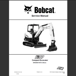 Bobcat E37 Excavator Workshop Service Manual PDF digital download