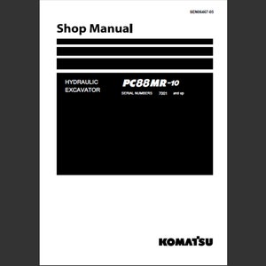 Komatsu PC88MR-10 hydraulic excavator shop Manual PDF