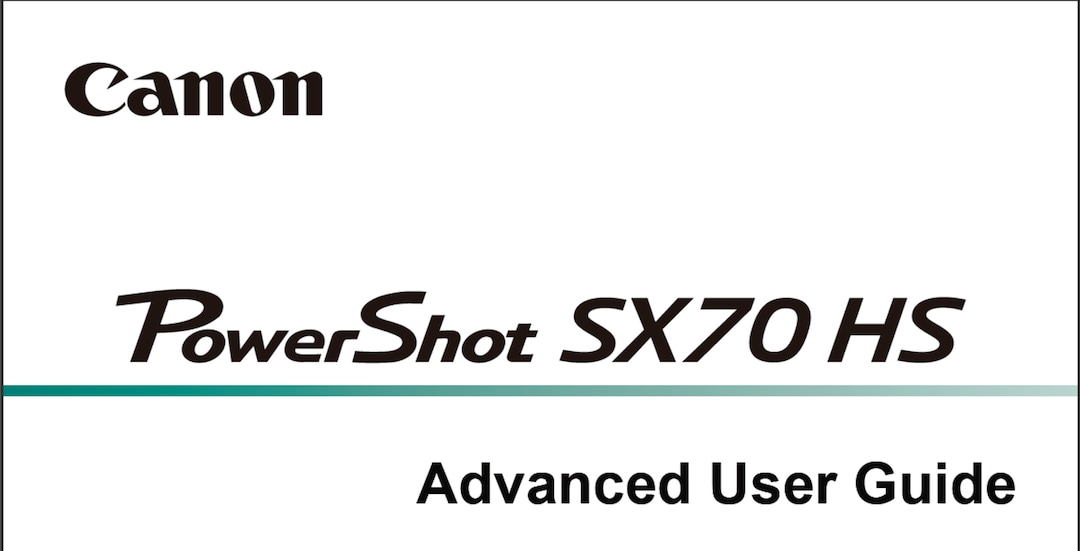Canon Powershot SX70 HS User Owners Manual PDF Digital Download Etsy