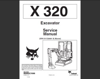 Bobcat X320 Bagger Werkstatt-Servicehandbuch PDF digitaler Download