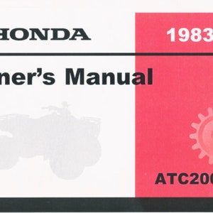1983 Honda ATC 200X Owners Manual PDF digital download