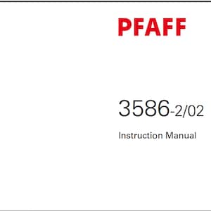 Pfaff 3586-2/02 owners manual PDF digital download