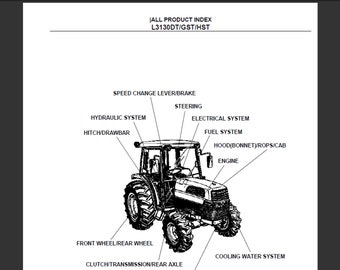 Kubota L3130DT, Kubota L3130GST und Kubota L3130HST Traktor Ersatzteilliste pdf digitaler Download