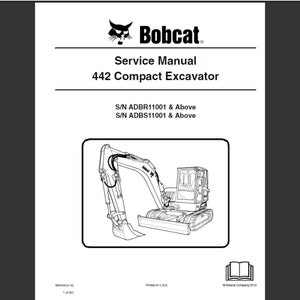 Bobcat 442 Excavator Workshop Service Manual PDF digital download 1