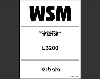 Kubota L3200 Tractor Service Workshop Manual PDF Digital Download