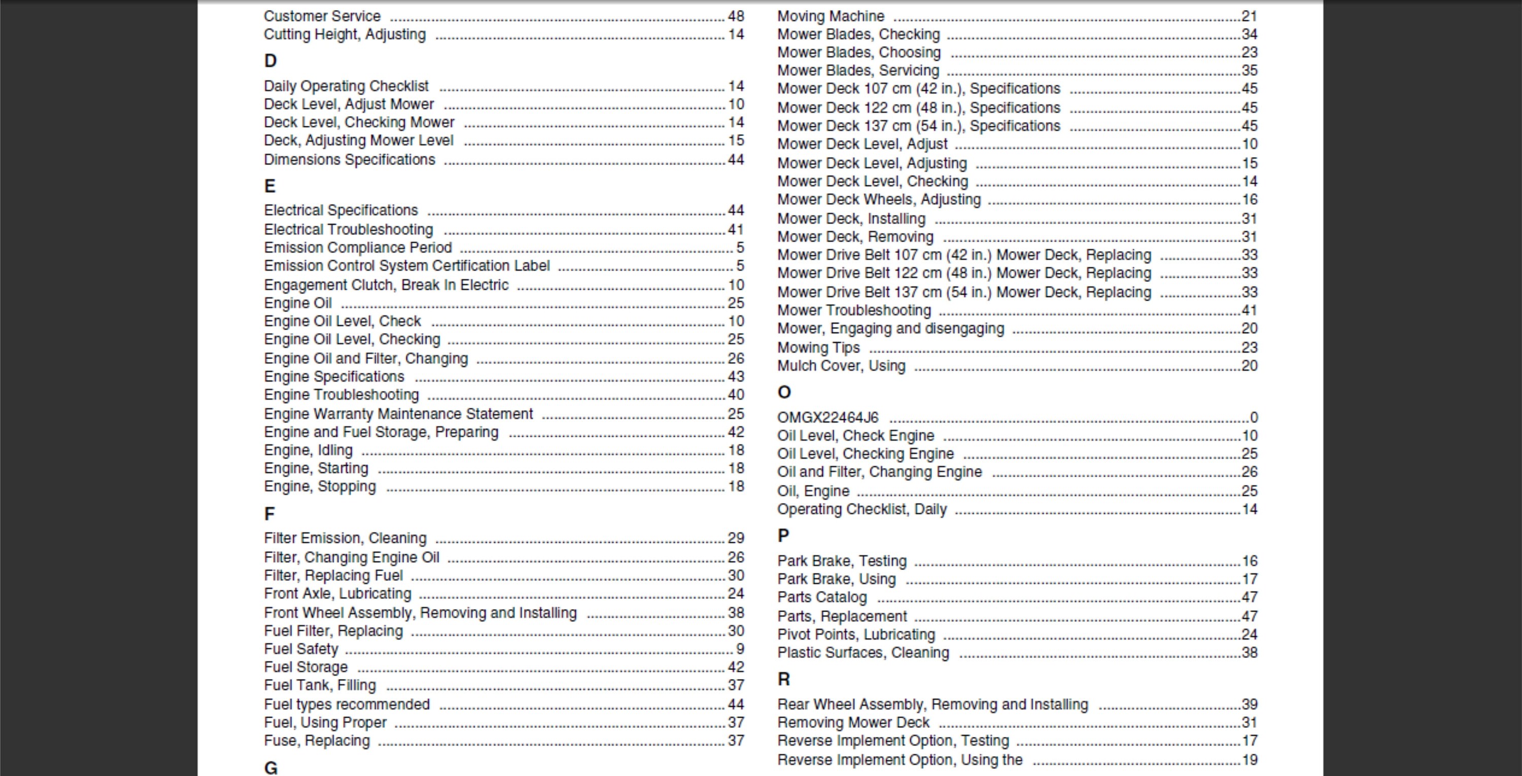 John Deere 100 Series Operators Manual LA105, LA115, LA125, LA135