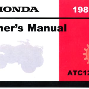 1985 Honda ATC 125M Owners Manual PDF digital download