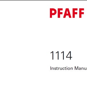Pfaff 1114 owners manual PDF digital download
