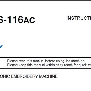 Brother BES-116AC owners manual PDF digital download