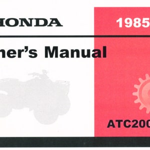 1985 Honda ATC 200S Owners Manual PDF digital download
