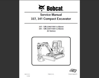 Bobcat 337 und 341 Bagger Werkstatt-Servicehandbuch PDF digitaler Download 1