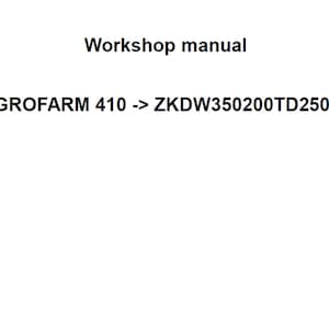 Deutz Fahr AGROFARM 410 ZKDW350200TD25001 Tractor Workshop Service Manual pdf digital download
