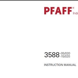 Pfaff 3588-05/020 and Pfaff 3588-15/020 owners manual PDF digital download