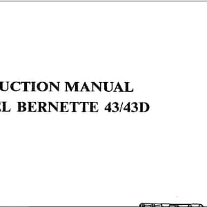 Manuel du propriétaire Bernina Bernette 43 et Bernina Bernette 43D Téléchargement numérique PDF