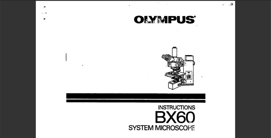 Olympus BX60 Microscope Manual PDF Digital Download Etsy