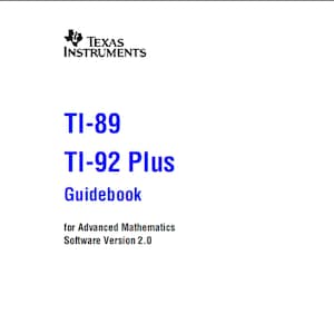 Texas Instruments TI-89 and TI-92 Plus manual PdF digital download